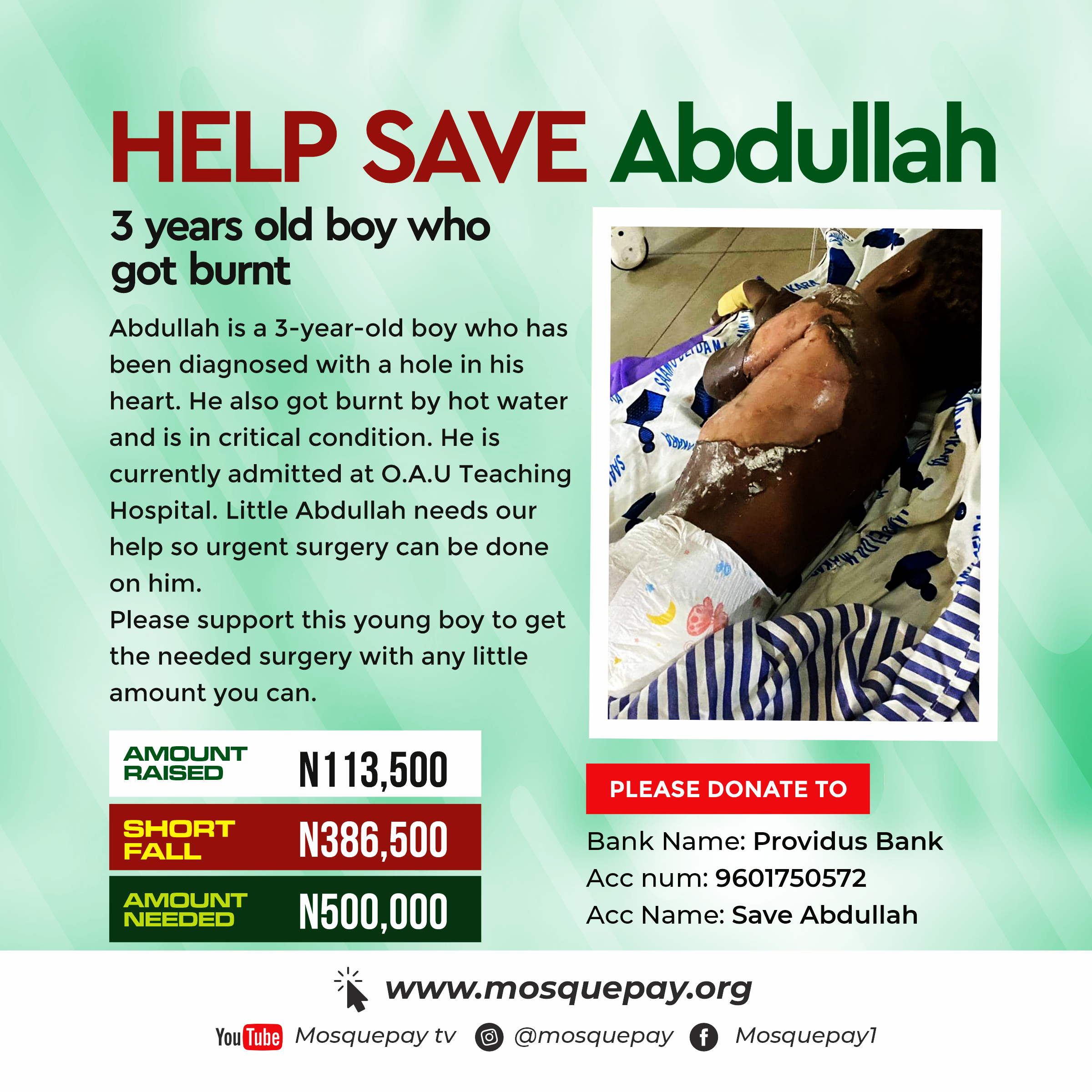 Help Save Abdullah | Mosquepay